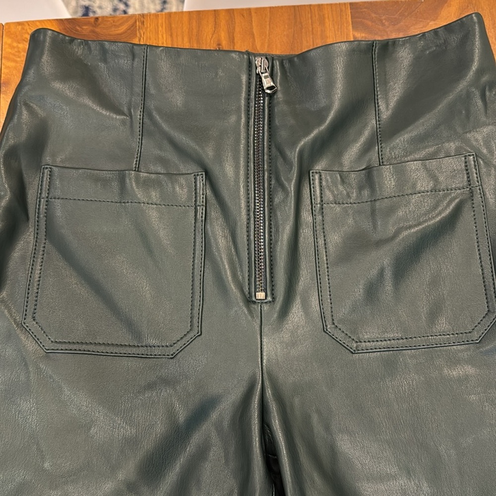 Veronica Beard emerald green faux leather pants - Picture 11 of 15